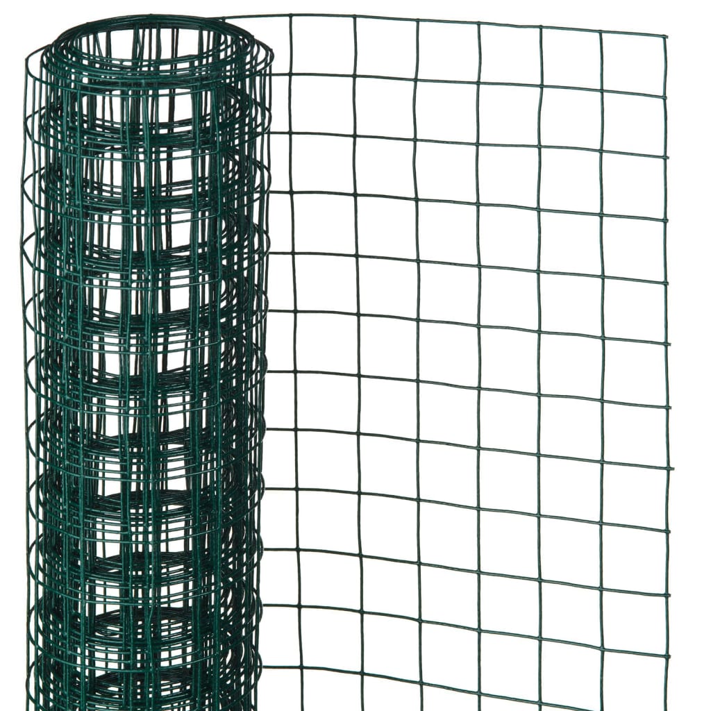 Naturaleza de malla cuadrada 25 mm 1x2.5 m m de acero recubierto de plástico verde