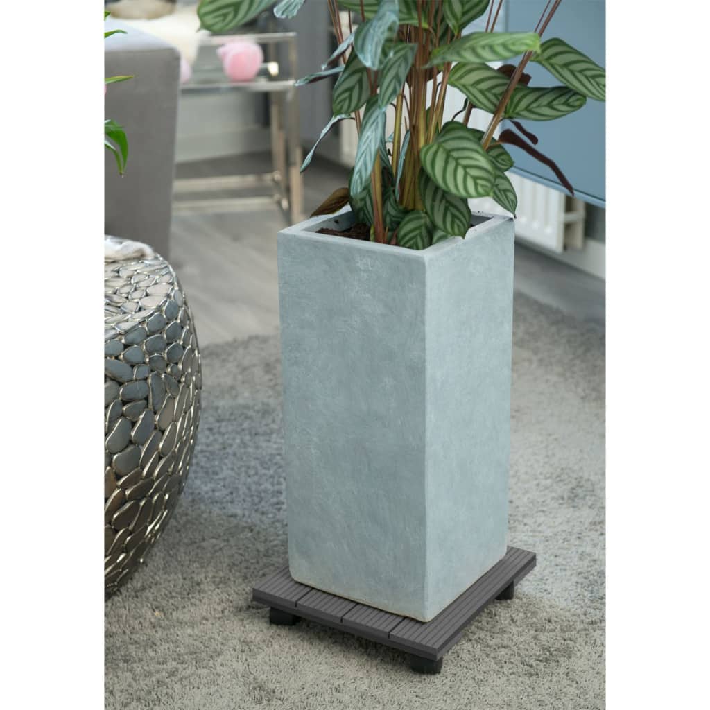 Nature plantentrolley vierkant 30x30 cm antracietkleurig hkc
