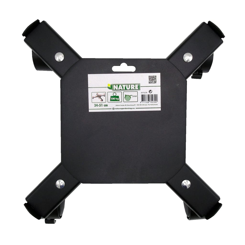 Nature Nature plant trolley with 4-arm adjustable metal black