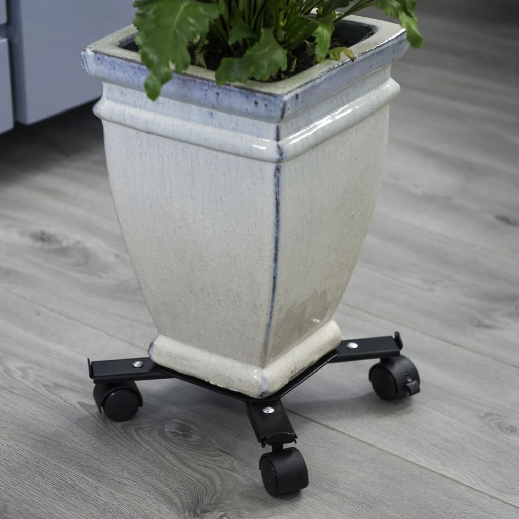 Nature Nature plant trolley with 4-arm adjustable metal black
