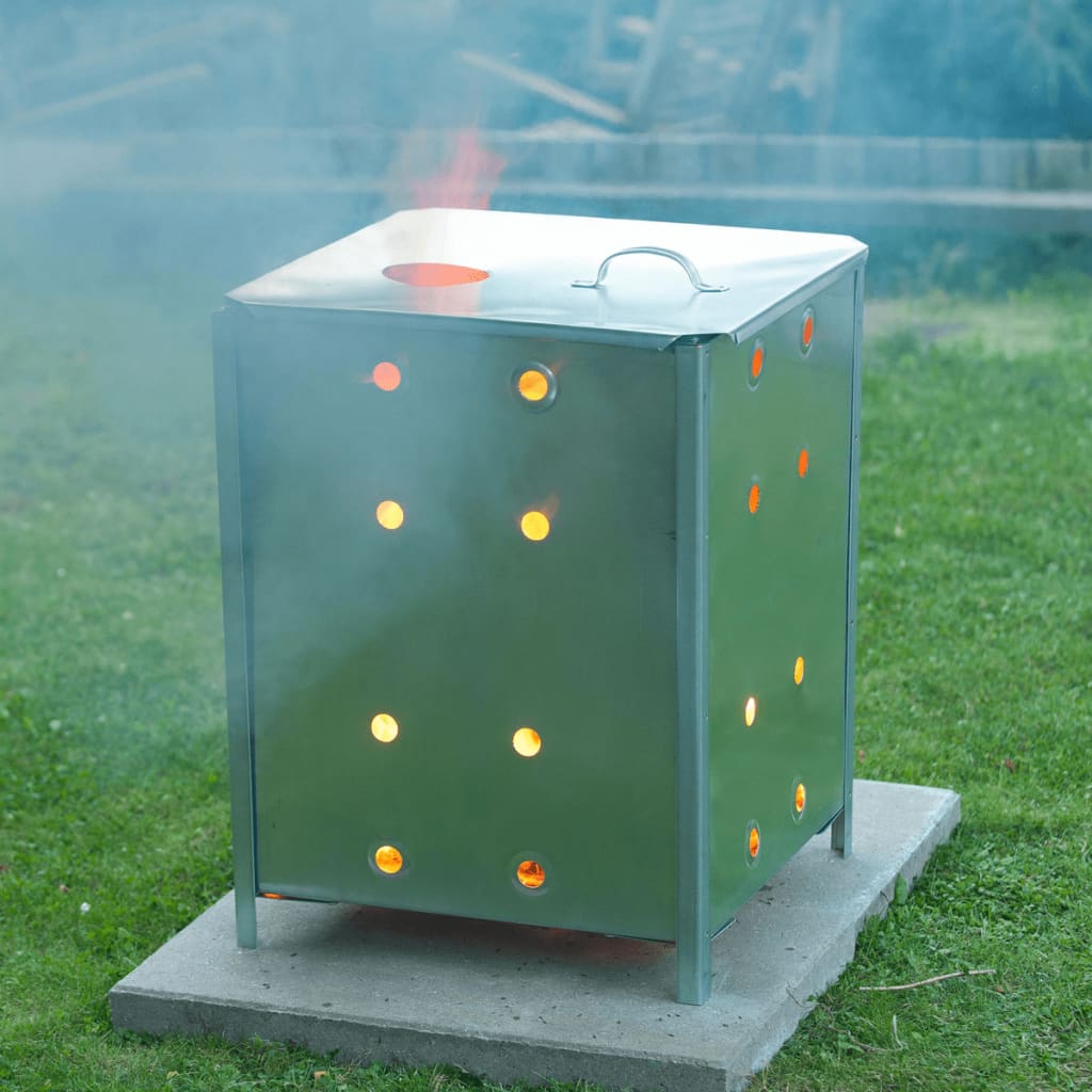 Nature Garden Burning Sven Square 46x46x65 cm ocynkowana stal
