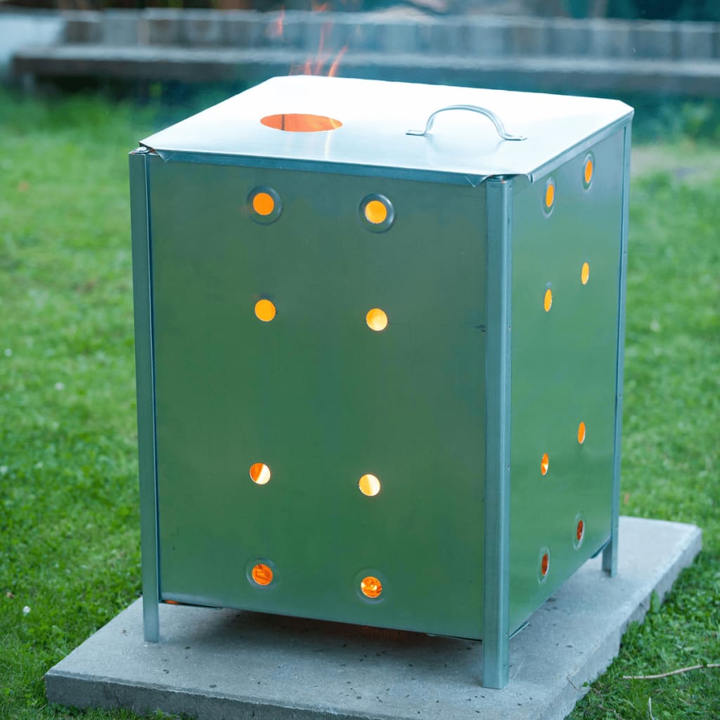 Nature Garden Burning Sven Square 46x46x65 cm ocynkowana stal