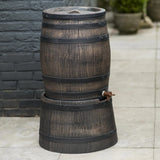 Nature Rain Barrel Stand avec look en bois 30,5x58 cm brun