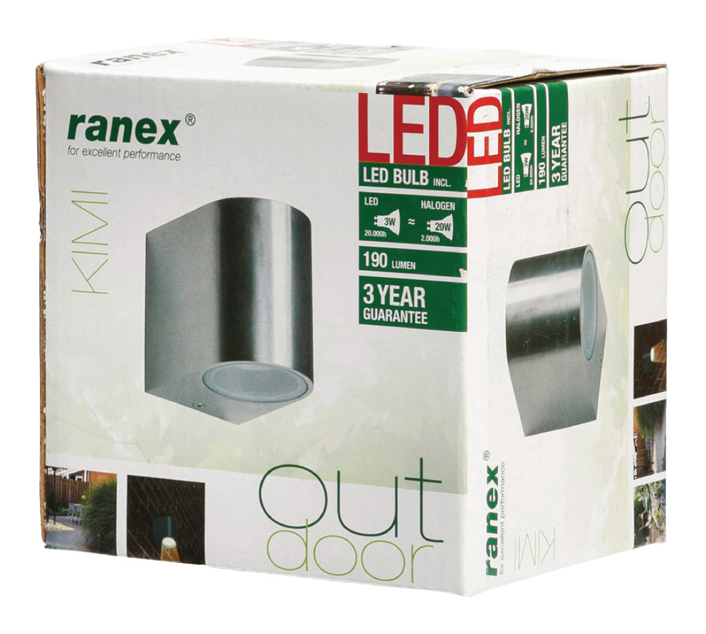 Lâmpada de parede SmartWares LED 6,8 x 9,2 cm de prata de alumínio