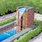 Ubbink Waterval scale Nevada with LED lighting 30 cm Stainless steel