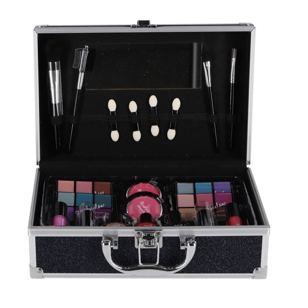 Casuelle aluminum suitcase blue black glitter