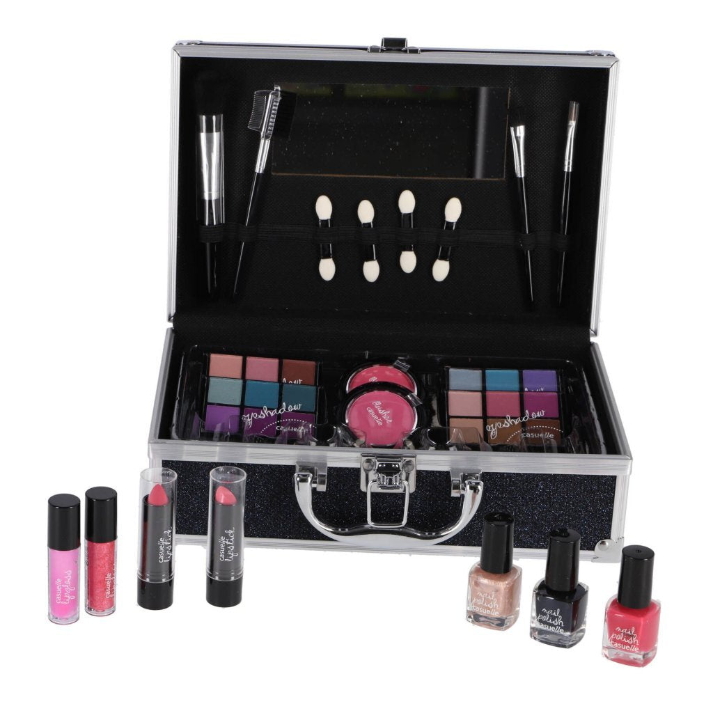 Casuelle aluminum suitcase blue black glitter