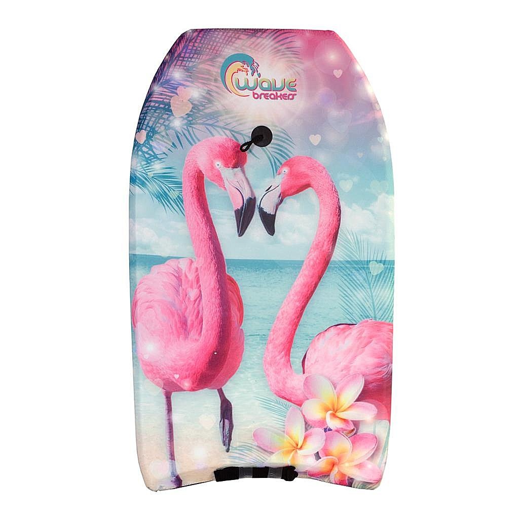 Wellenbrecher-Bodyboard mit Flamingo-Aufdruck, 83 cm