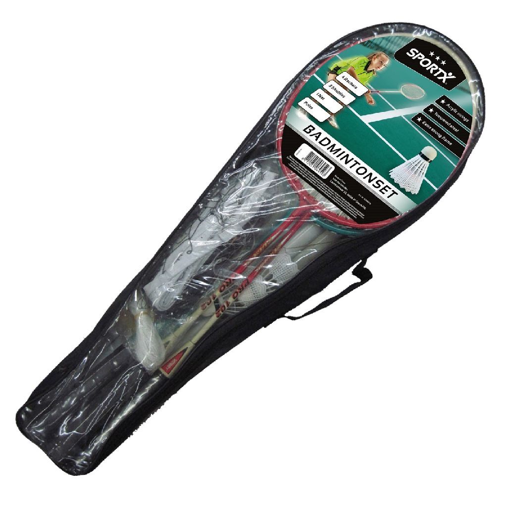 SportX badmintonset med net