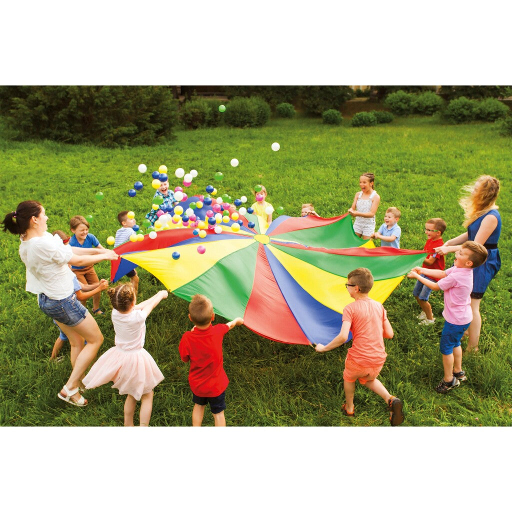 Juego al aire libre tela de paracaídas al aire libre con bolas
