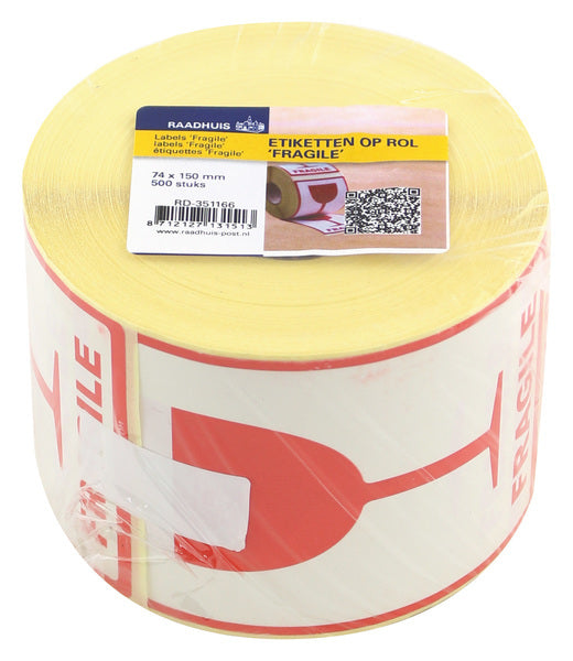 Raadhuis RD-351166 Etichetta 74x105mm 500 pezzi di vetro fragile