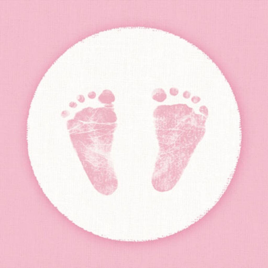 Základní ubrousky baby nohy dívka 25 cm 20 kusů