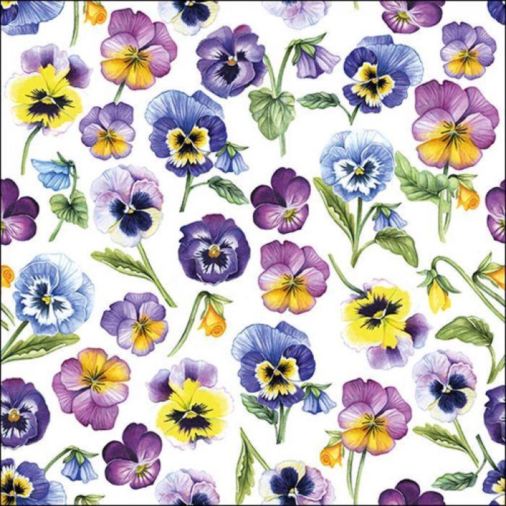 Tovaglioli ambientali 33x33 cm Pansy in tutta la primavera