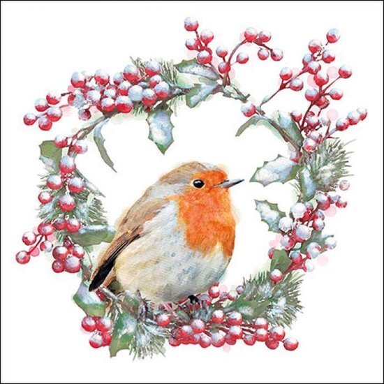 Tovaglioli Ambiente 33 cm Robin in ghirlanda