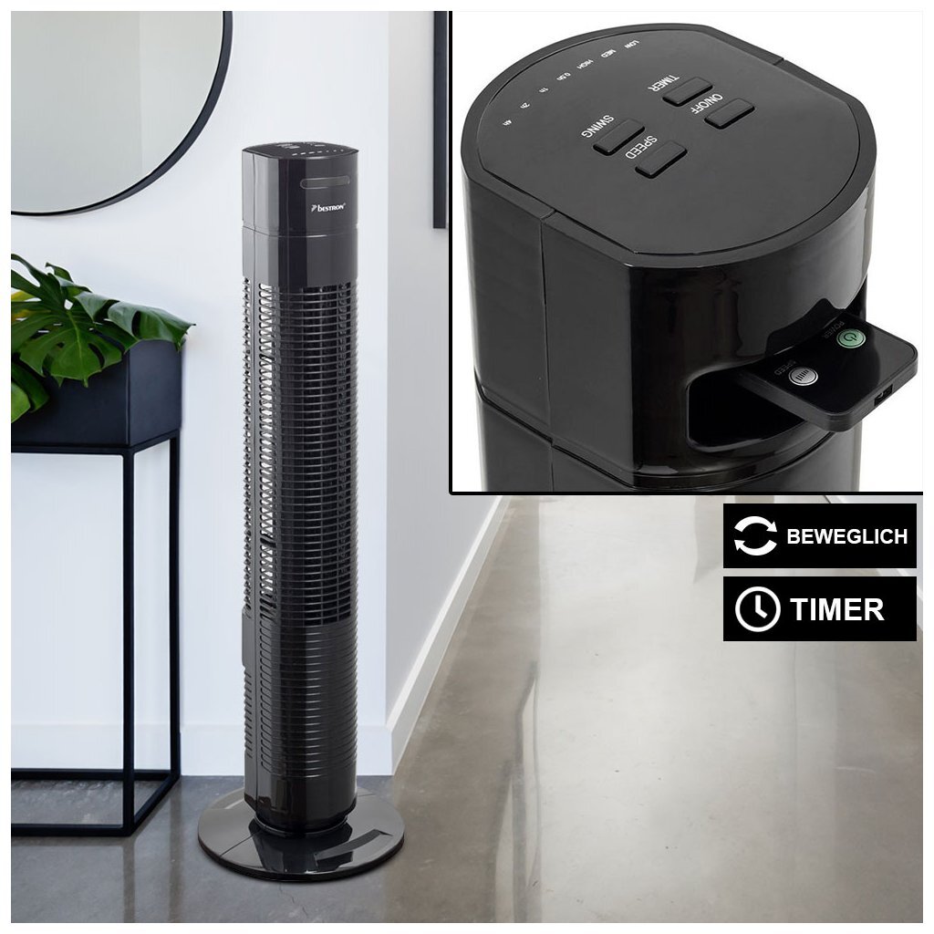 Bestron aft770zrc tower fan 78 cm black