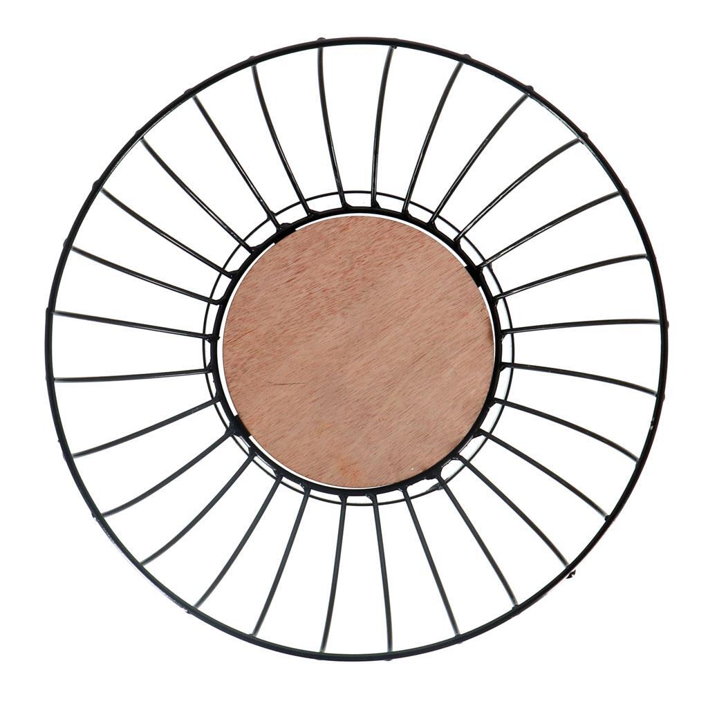 No brand metal frugtskål 28 cm sort træ