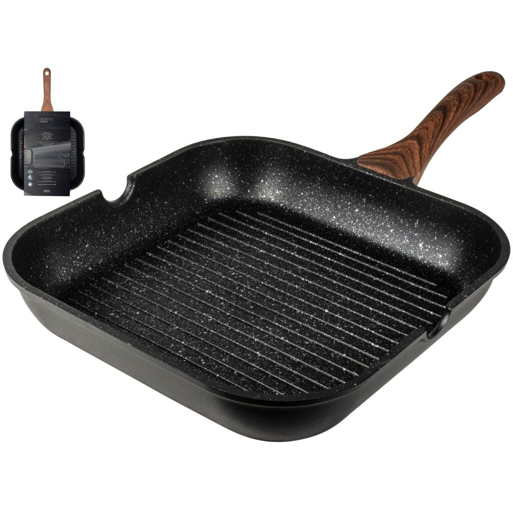 Gusta Granito Fuerte Stone Grill Pan 28 cm črno rjava