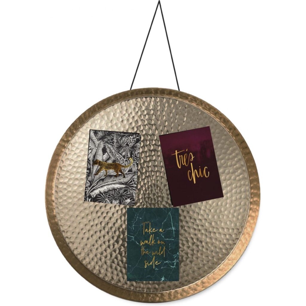 Gusta wand-decoratieschaal 38 cm goud aluminium