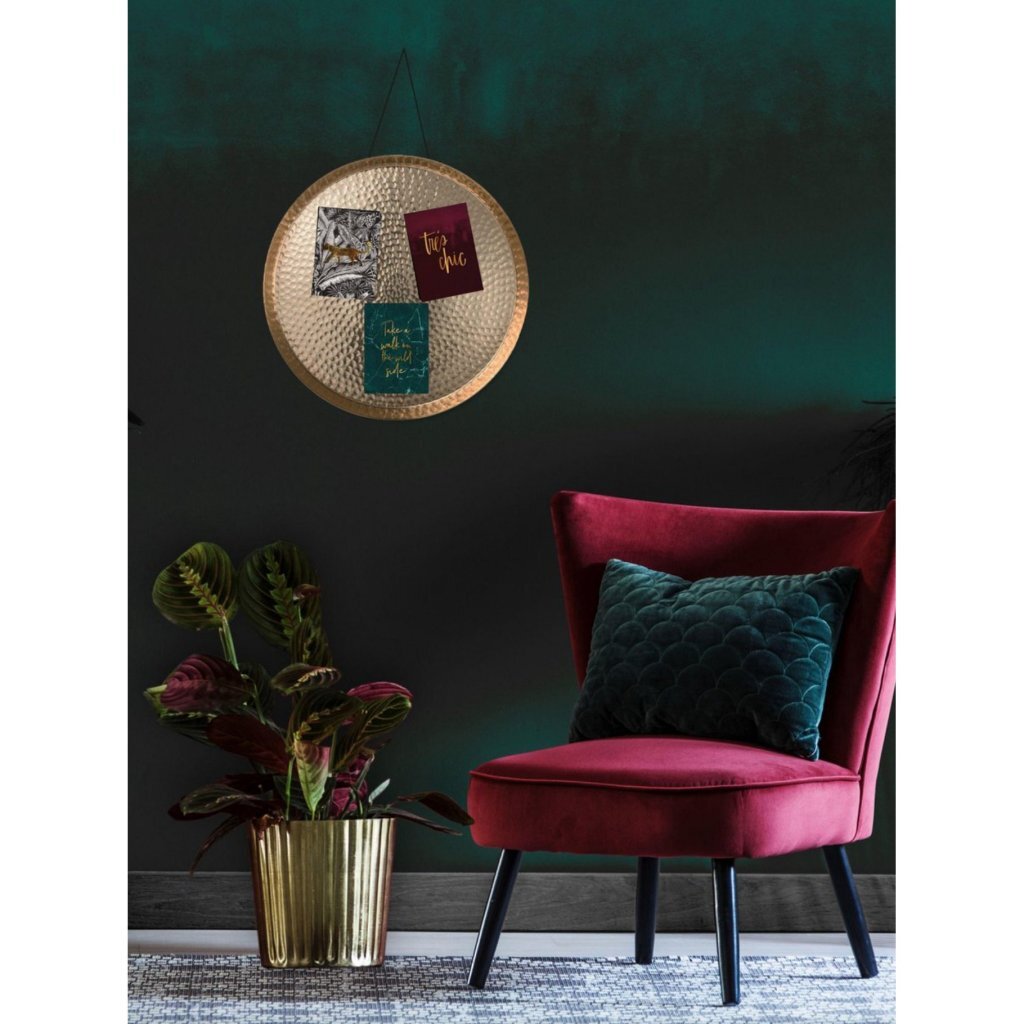 Gusta wand-decoratieschaal 38 cm goud aluminium