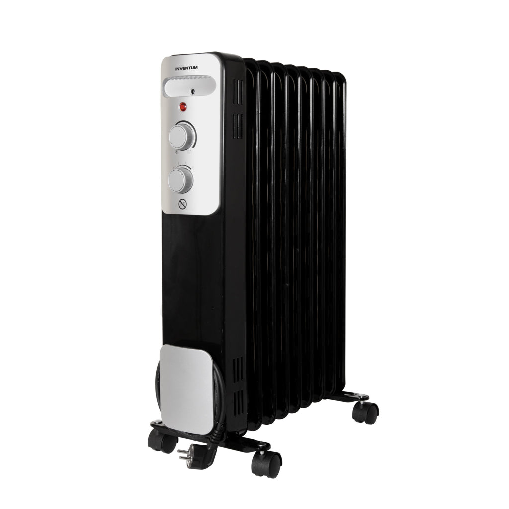 Inventim KO931B Radiateur rempli d'huile 2000w argent noir