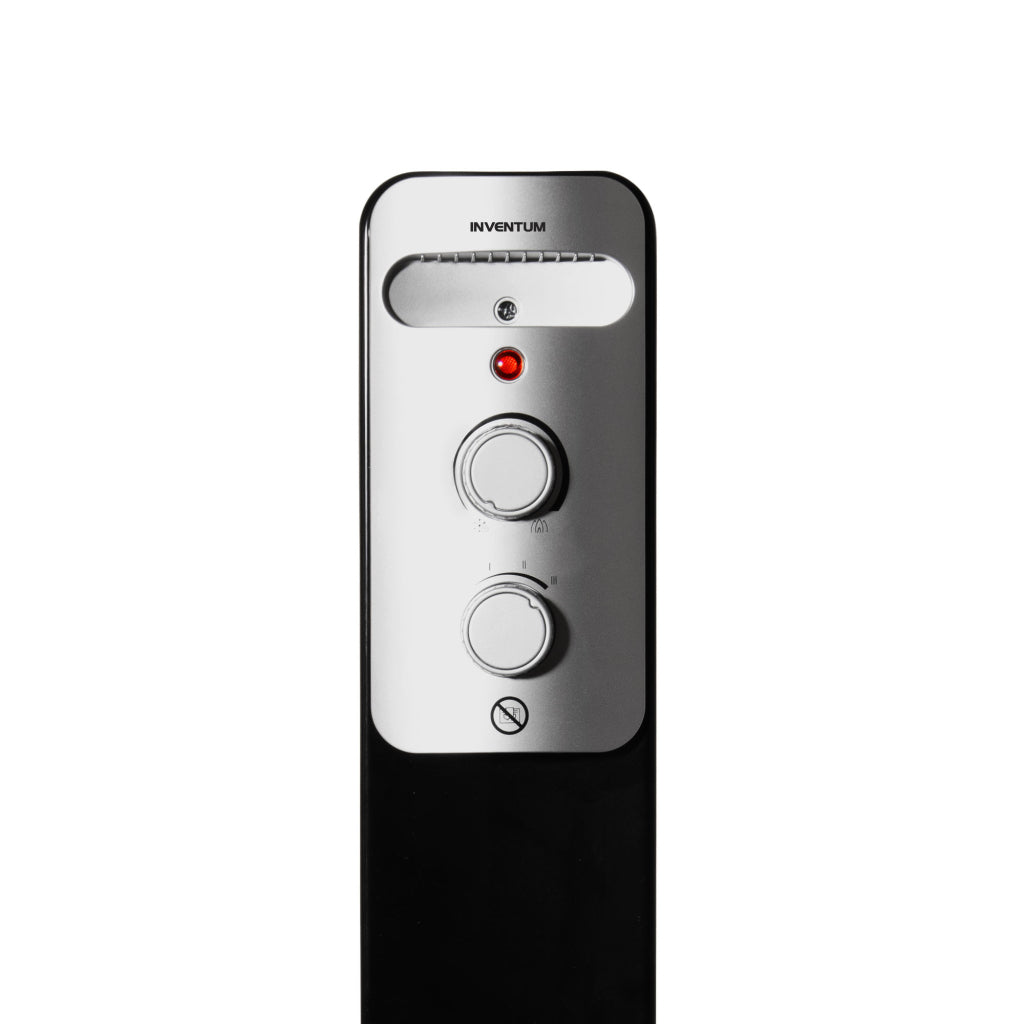 Inventim KO931B Radiateur rempli d'huile 2000w argent noir