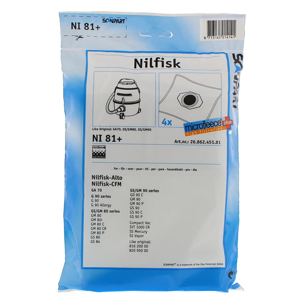 Scanpart dust bag nilfisk gs80-90 micro en