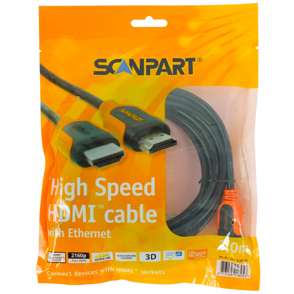 Scanpart HDMI kabel oranžový 3M