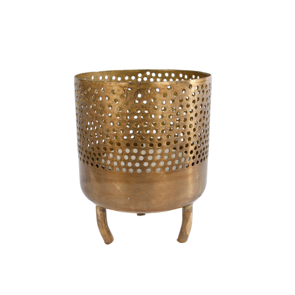Andre merker Tealight Holder Luca 8x8x10 cm gullmetall