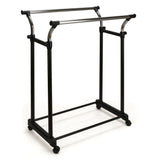 V-Part Clothing rack adjustable in height with 4 wheels Double