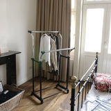 V-Part Clothing rack adjustable in height with 4 wheels Double