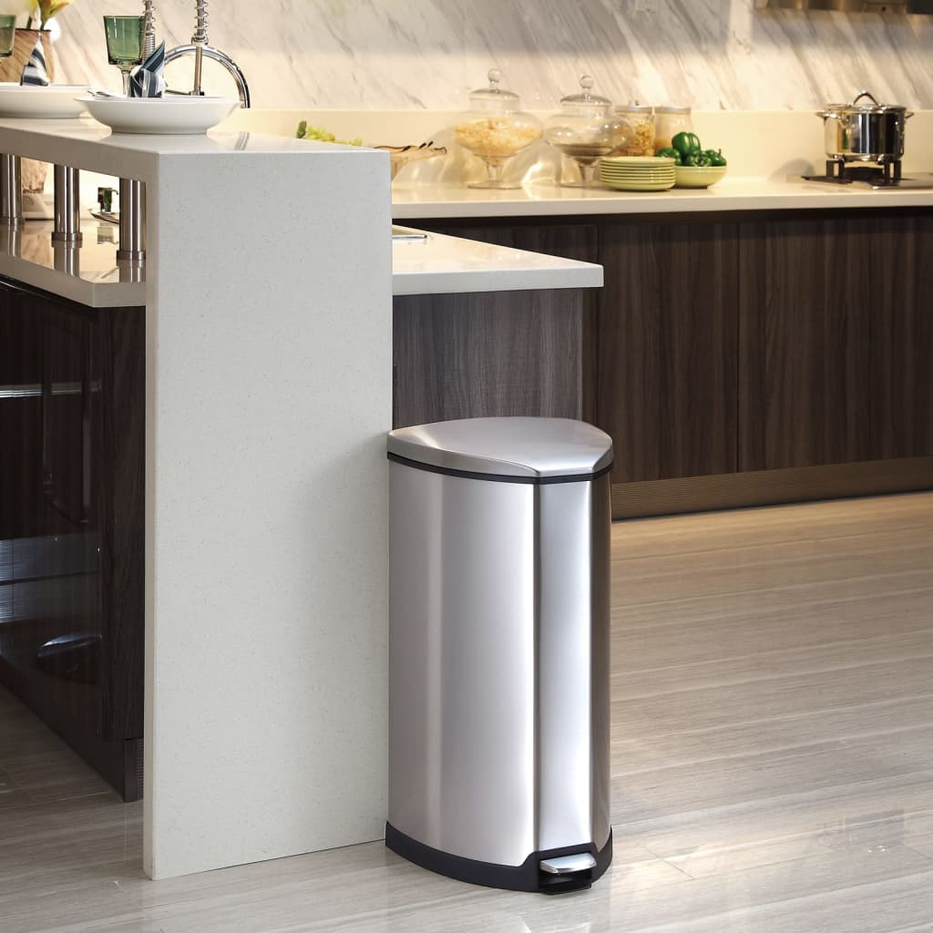 Eko pedal bin grace 35 l mat srebrno obarvano