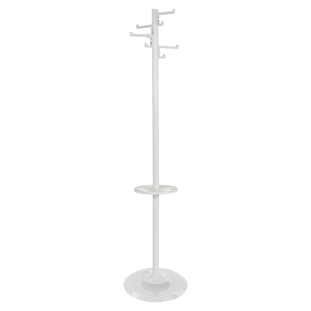V-part Coat rack standing with 8 hooks Porcelain 178 cm white