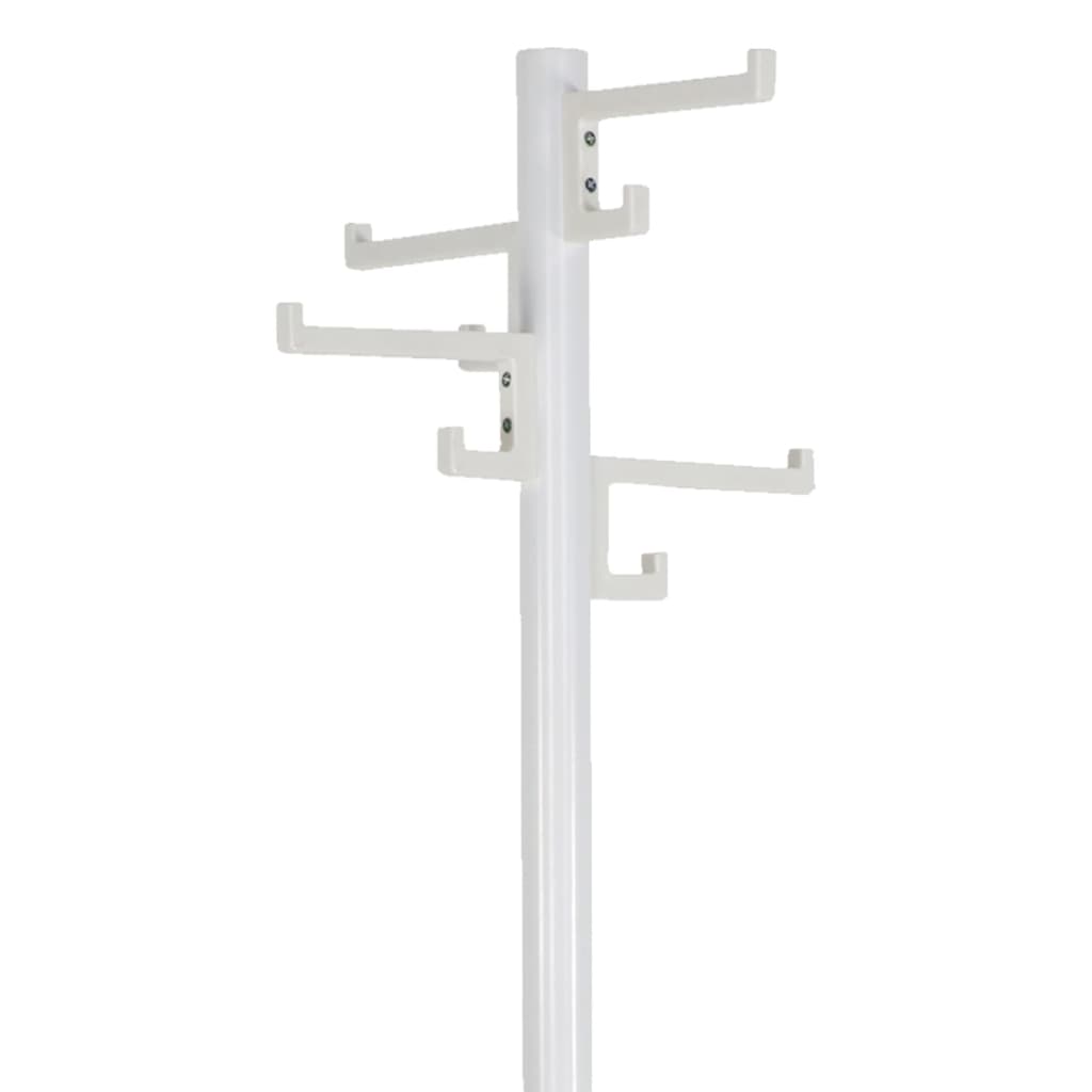 V-part Coat rack standing with 8 hooks Porcelain 178 cm white