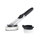 Overige merken aqua laser afwasborstel met dispenser + schuurspons zwart wit