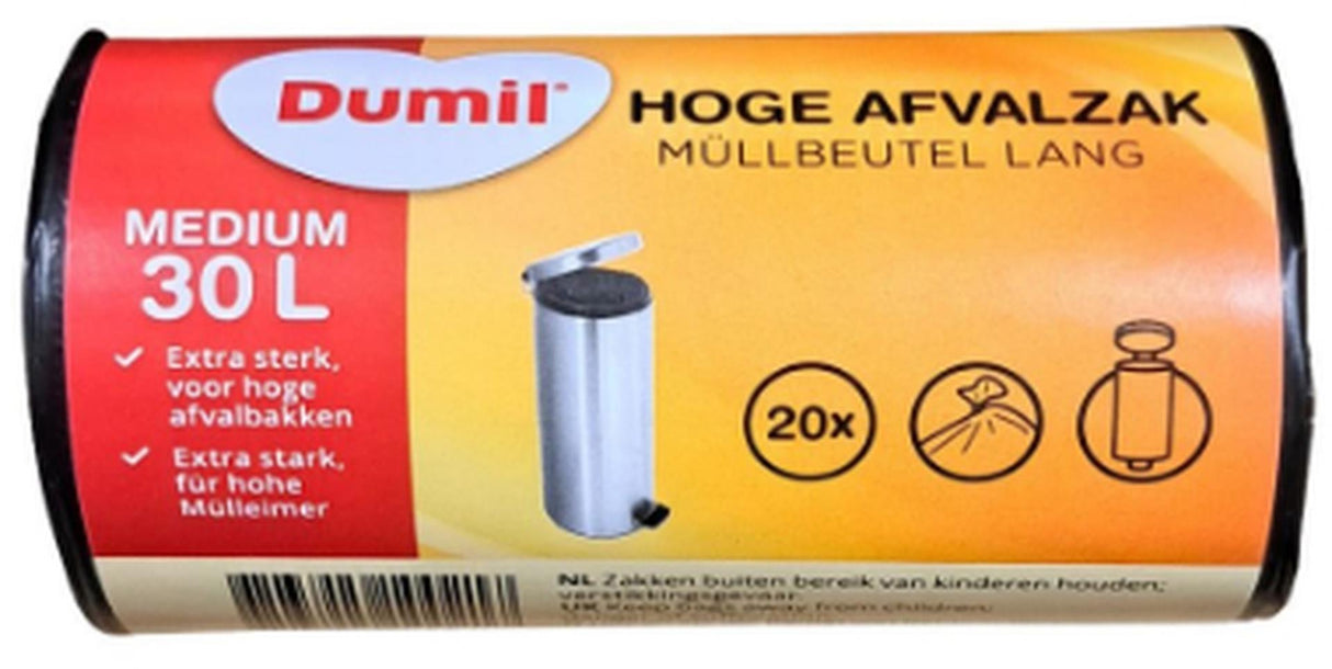 Dumil waste bags with drawstring high 30 liters 20 pieces