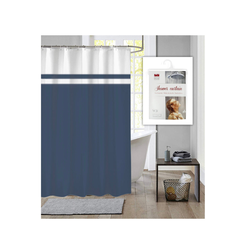 Hollandsk hus Bruseforhæng 180x200 cm blå