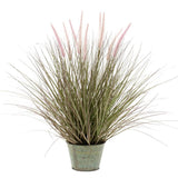 Emerarrd kënschtlech Planz an Zinc Pot Lamppoleserergras 58 cm