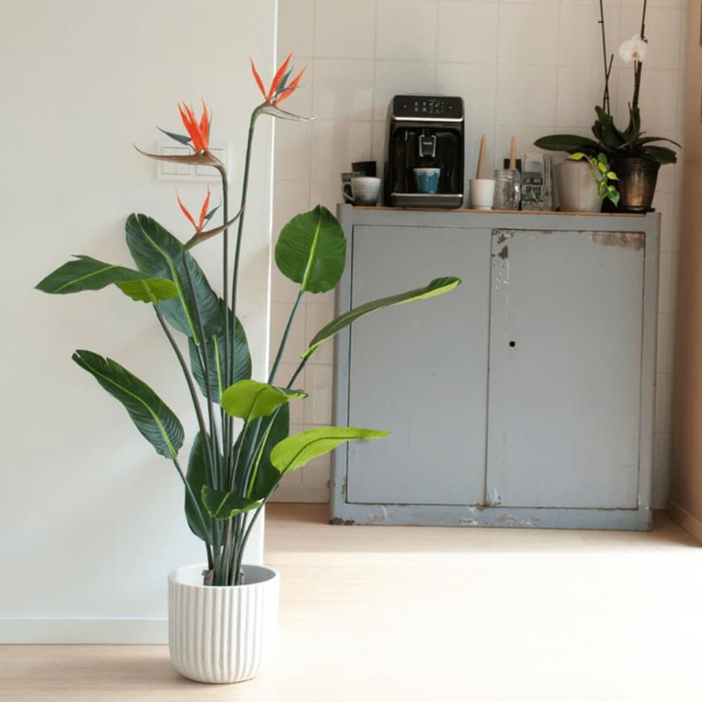 Emerald Emerald Art rostlina s hrncem a květinami Strelitzia 120 cm