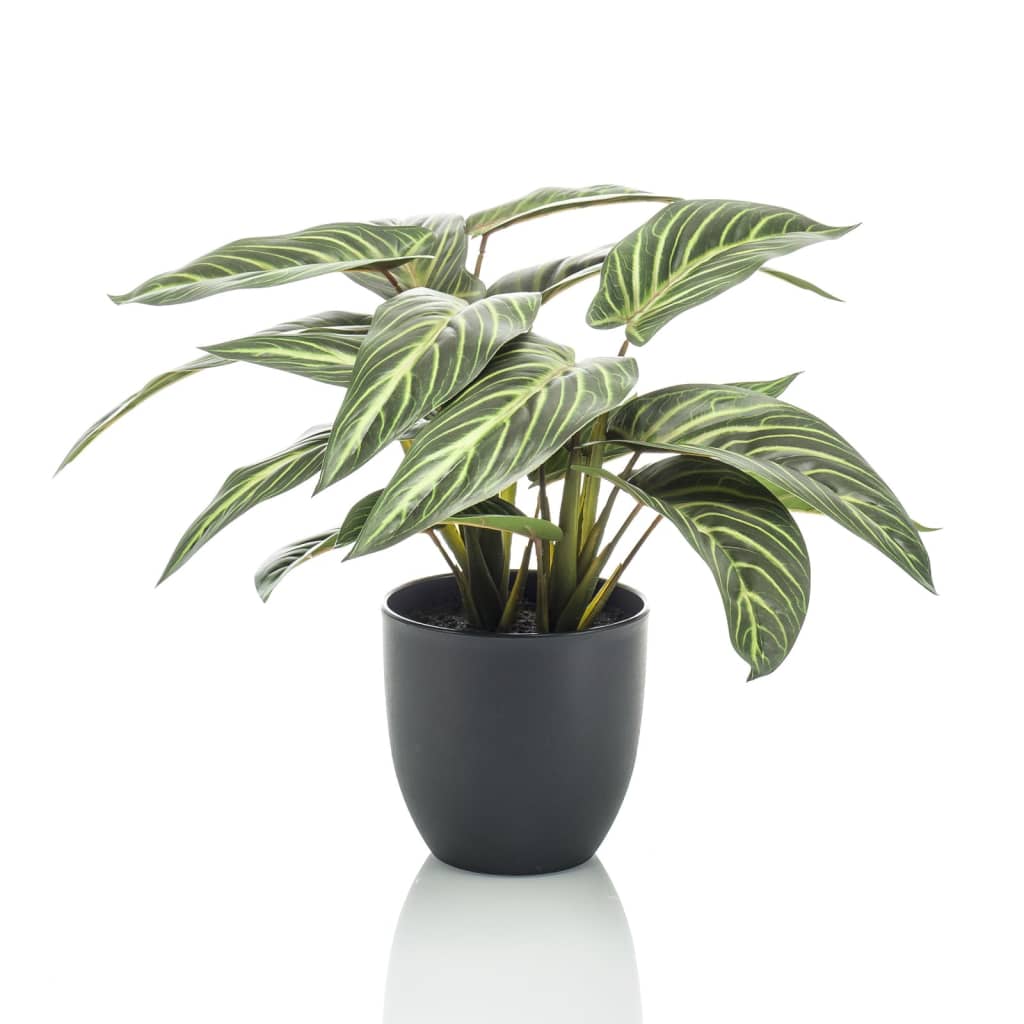 Emerald Smaragdkunstpflanze in Topf Zebrina Calathea 38 cm