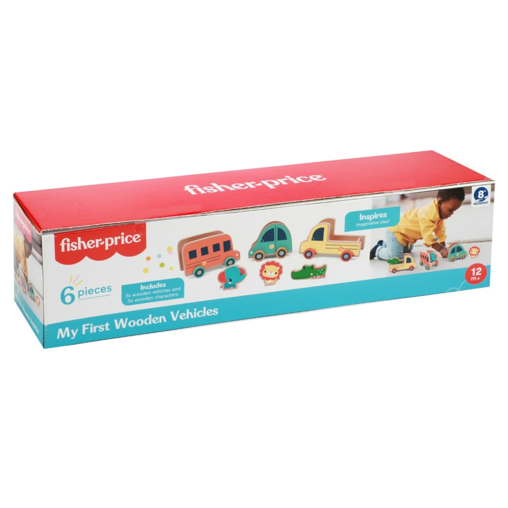 Fisher Price køretøjer Dierenset Wood, 6dlg.