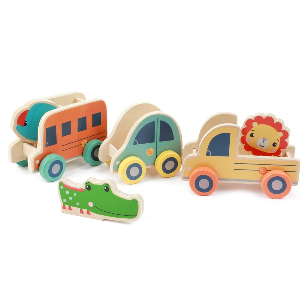 Fisher Price køretøjer Dierenset Wood, 6dlg.