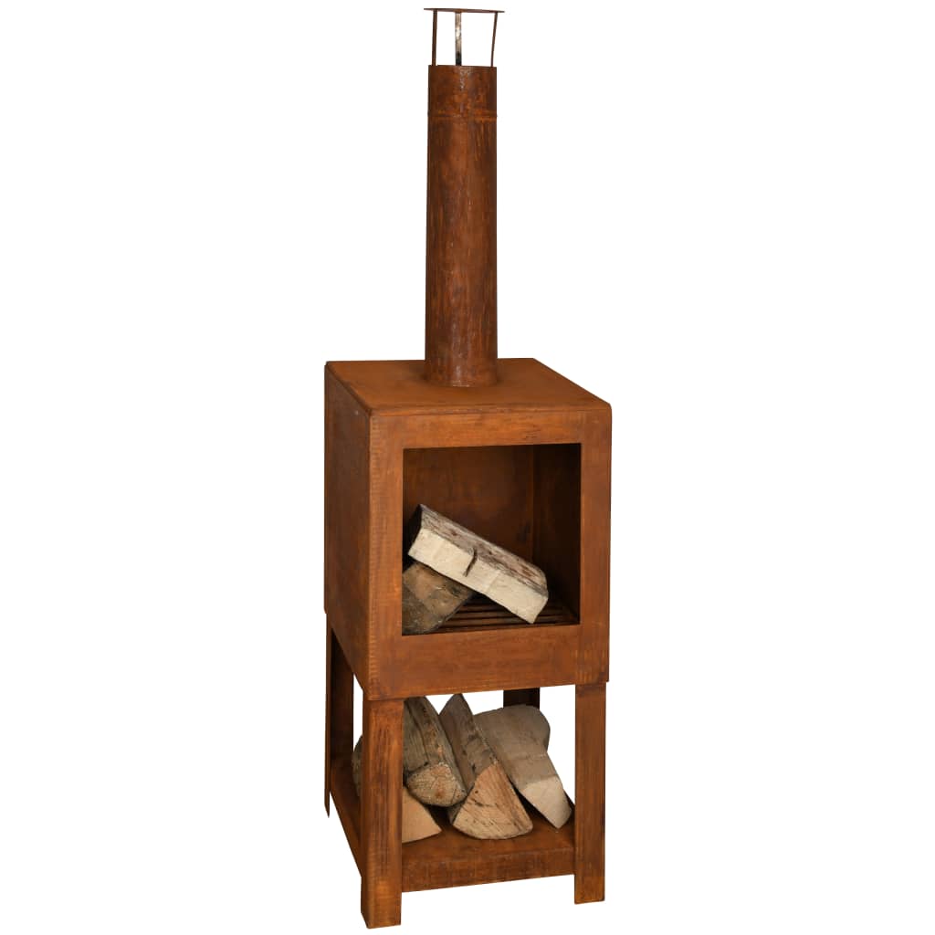 Esschert Design Esschert Design giardino camino con arrugginitura in legno -FF298 colorato