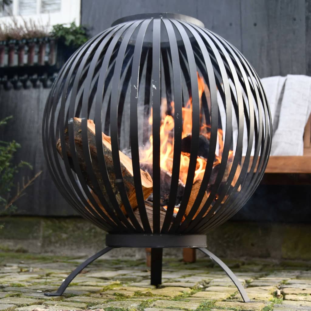 Esschert Design Esschert Design Fire Korf Ball -formet kulstofstål sort FF400