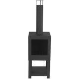 ESSCHERT Design vrtni kamin s shranjevanjem lesa črno FF410