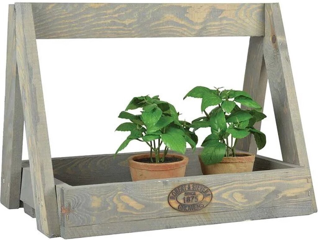 Rack de plante en bois design Esschert 29x39.2x28,9 cm Gray