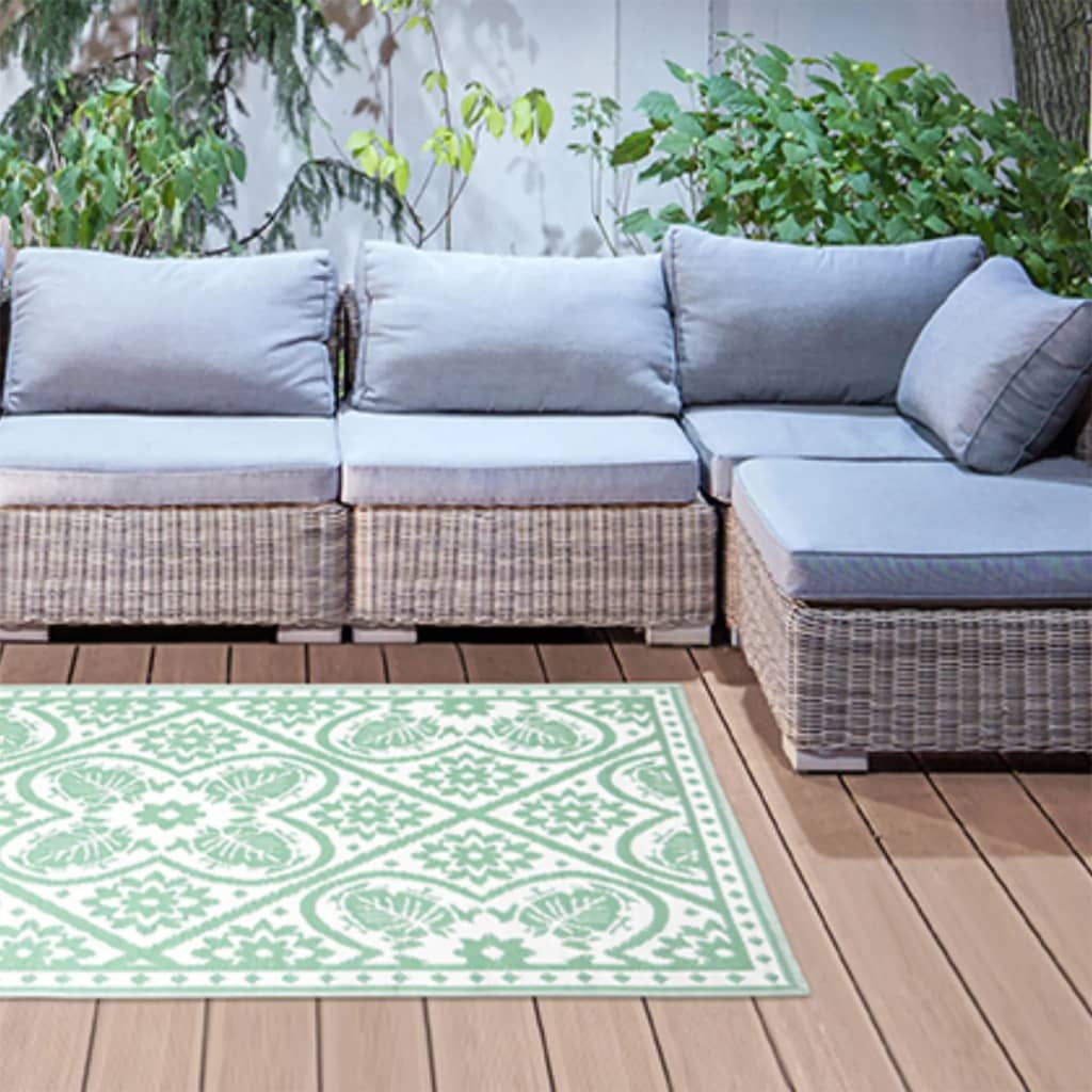 Esschert Design ESSCHERT Design Outdoor preproga 182x122 cm zelena in bela