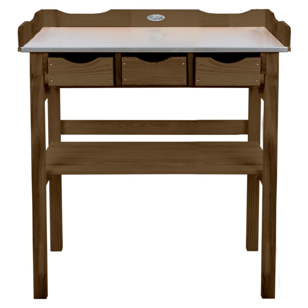 Esschert Design Esschert Design Bottie Table avec tiroirs marron