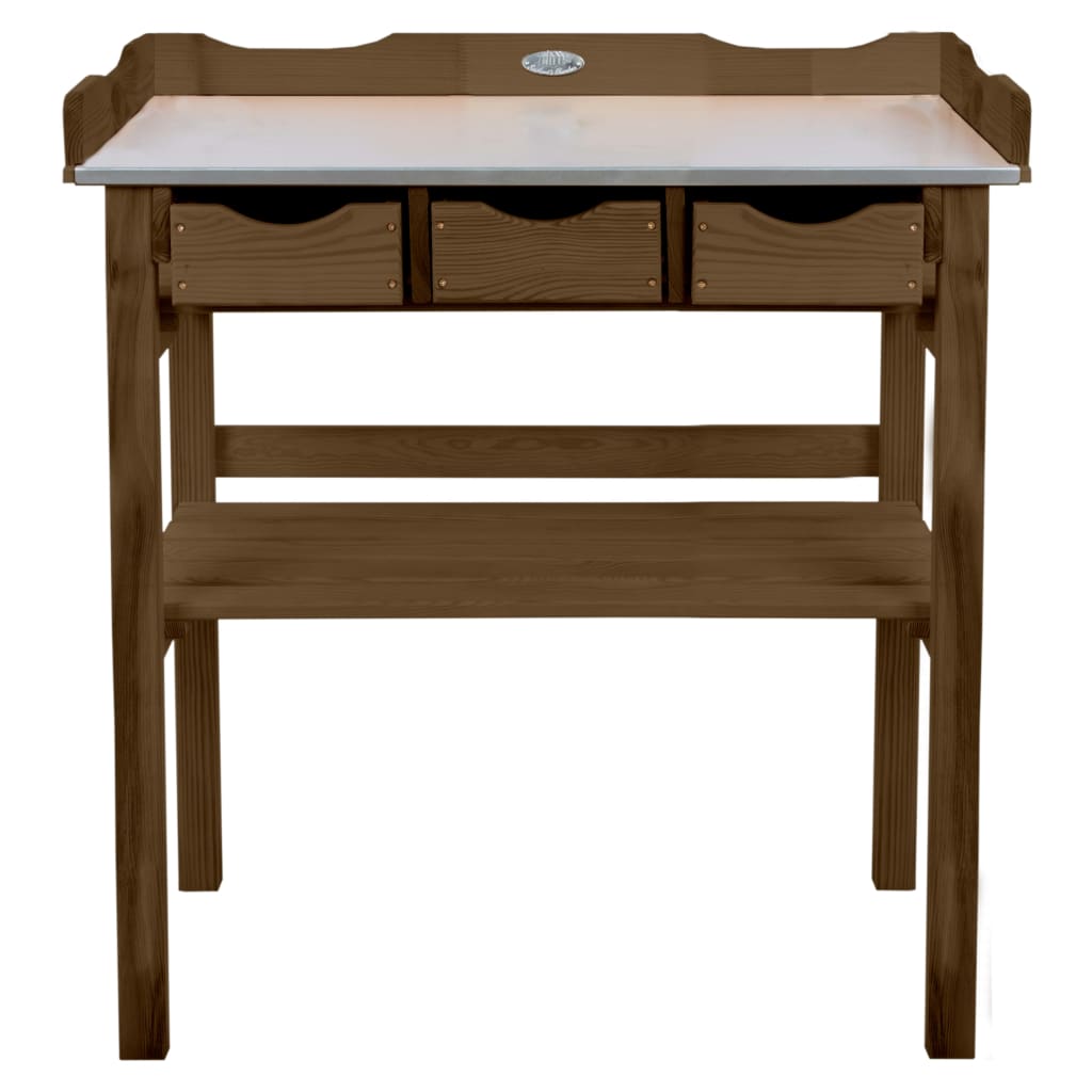 Esschert Design Esschert Design Bottie Table avec tiroirs marron