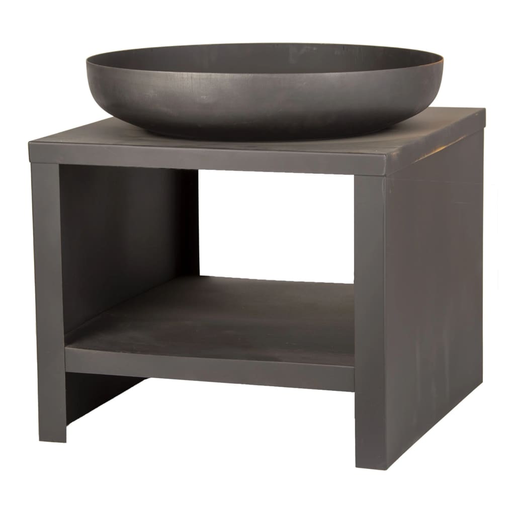 Esschert Design Esschert Design Fuoco ciotola con archiviazione in legno 62 cm nero