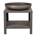 Esschert Design Esschert Design Fuoco ciotola con archiviazione in legno 62 cm nero